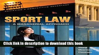 [PDF] Sport Law: A Managerial Approach Full Colection