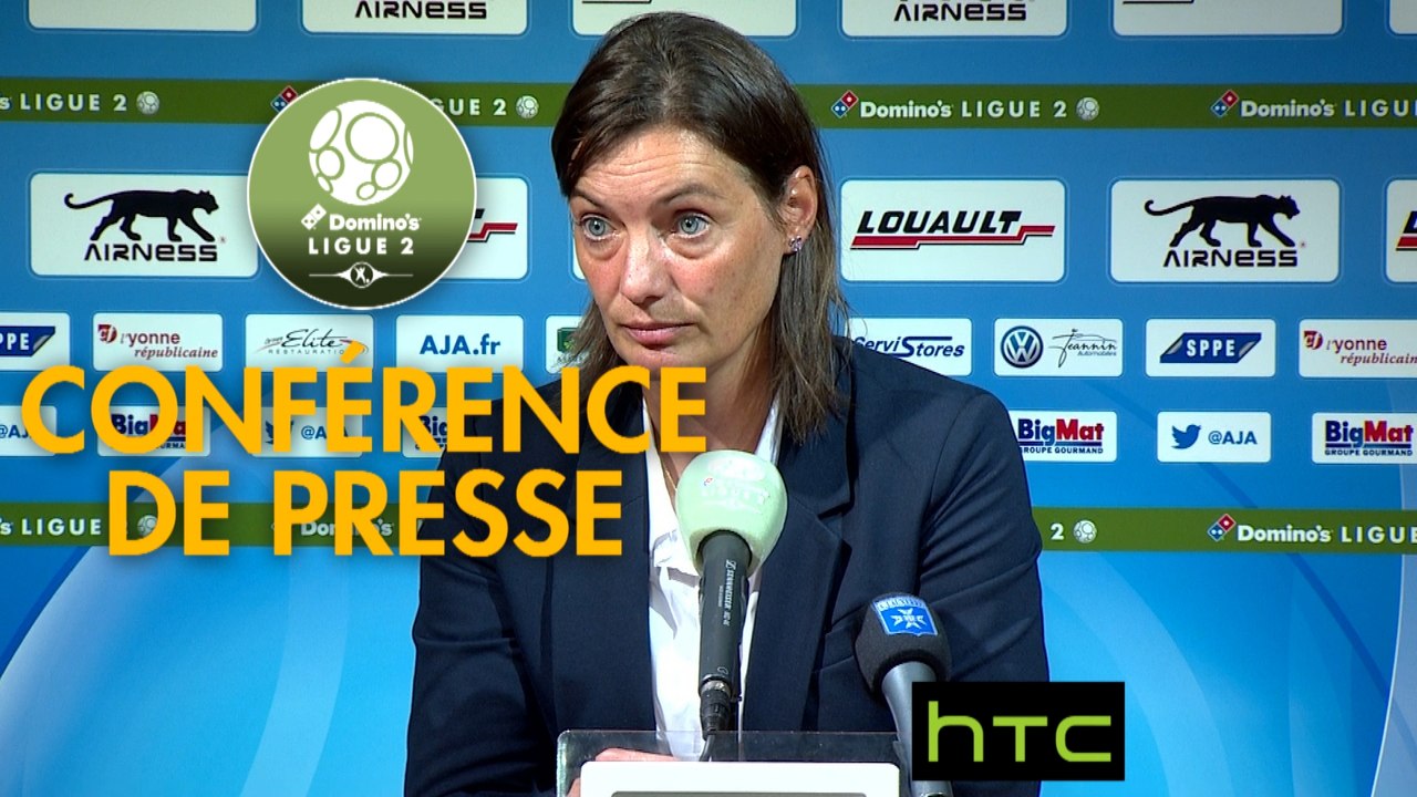 Conférence de presse AJ Auxerre - Clermont Foot (0-1) : Viorel MOLDOVAN (AJA) - Corinne DIACRE (CF63) - 2016/2017