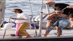 Alexa Chung goes topless as she enjoys a sailing boat trip with bikini clad pal Pixie Geldof in Majo