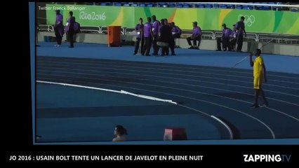 JO 2016 : En pleine nuit, Usain Bolt s’essaie au lancer de javelot, la vidéo étonnante ! (Vidéo)