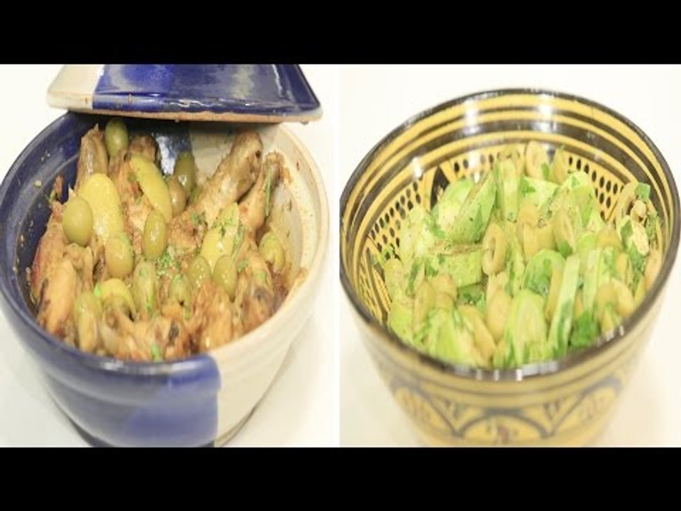 طاجن دجاج بالزيتون - سلطة كوسة - بريوات بالجبنة...