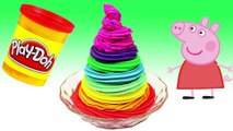 Play doh ice cream rainbow cups peppa pig español toys