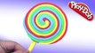 Play Doh Rainbow Lollipop - Create a fun lollipop candy for peppa pig toys family