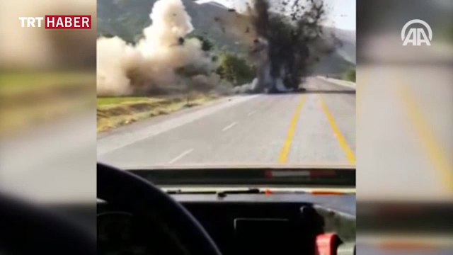 Karayoluna döşenen patlayıcı imha edildi