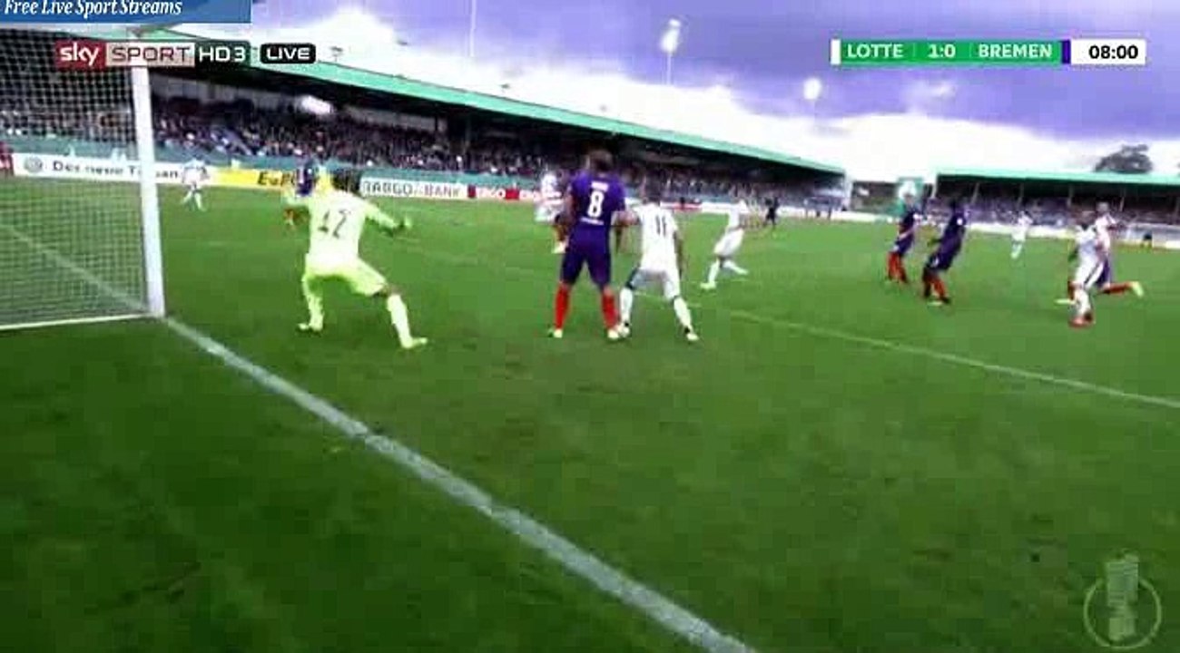 Matthias Rahn Goal HD - Lotte 1-0 SV Werder Bremen - 21-08-2016  DFB Pokal