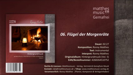 Flügel der Morgenröte - Gemafrei (Christliche Klaviermusik) (06/11) - CD: Hintergrundmusik (Vol. 5)
