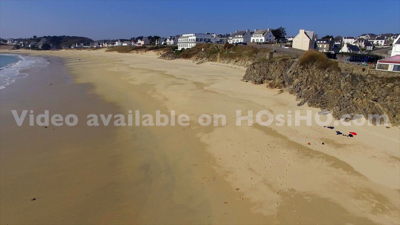 Plage de Audierne et de l'estuaire de la rivière de Goyen vue par drone, Bretagne, Morbihan, France (4)