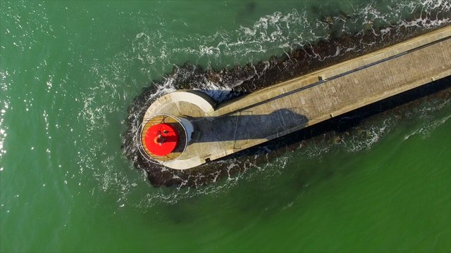 Plage de Audierne et de l'estuaire de la rivière de Goyen vus par drone, Bretagne, Morbihan, France