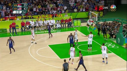 U.S. crushes Serbia, 96--66, for third straight gold medal