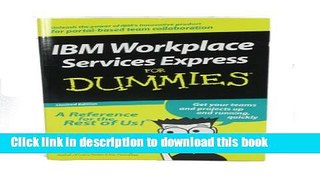 [New] EBook IBM Workplace Services Express For Dummies Free Books