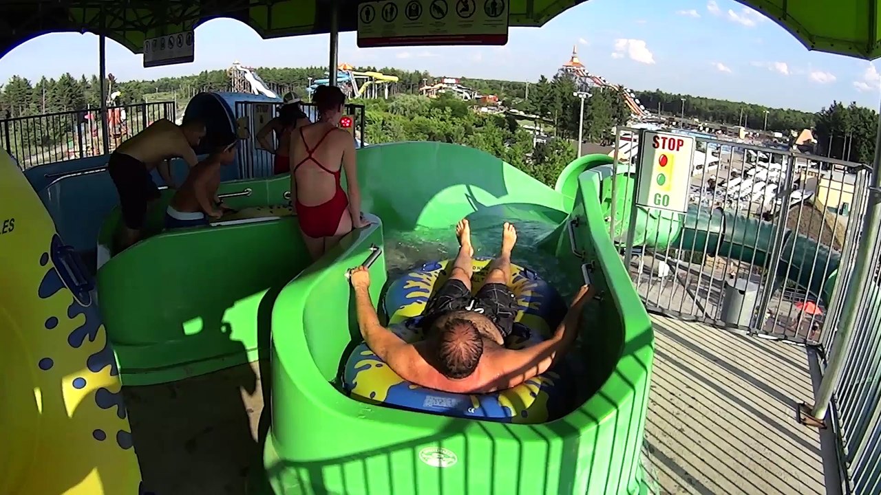Water Park Ride Slide Scary Loop Water Slide at Calypso Waterpark