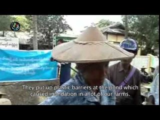 Farmers protest flooding caused by fishery dam