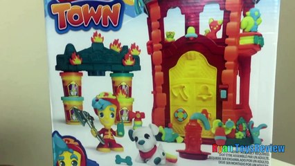 PLAY DOH TOWN FIREHOUSE Toys for kids Playdough video Ryan ToysReview