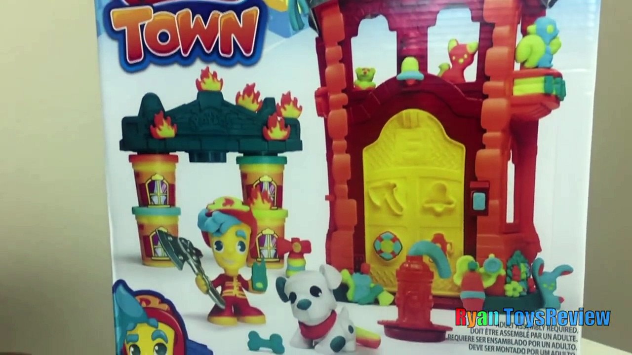 PLAY DOH TOWN FIREHOUSE Toys for kids Playdough video Ryan ToysReview