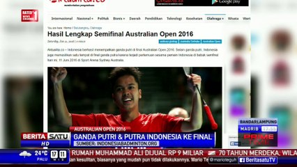 Ganda Putra dan Putri Indonesia Melaju Final Australia Open