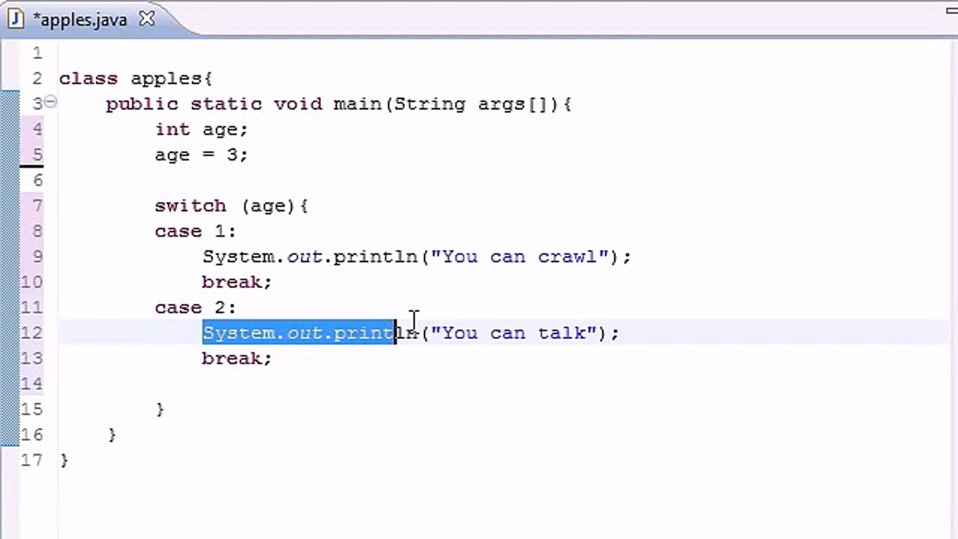 Java Programming Tutorial - 12 - Switch Statement