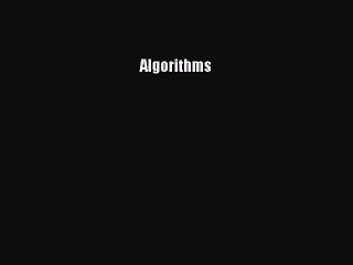 Read Algorithms Ebook Free