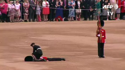 Guardsman collapses at Queen's official birthday parade