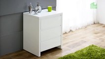 White High Gloss 3 Drawer Bedside Table
