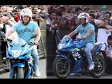 Salman Khan Rides Motorcycles At Stunt Event | Watch Video