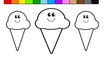 Learn Color for Kids and Color this ice cream coloring pages