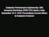 Read Computer Performance Engineering: 10th European Workshop EPEW 2013 Venice Italy September