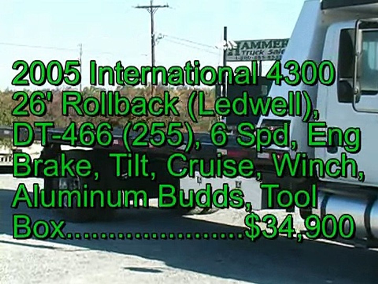 ⁣International Truck for Sale - 2005 International 4300 26' Rollback