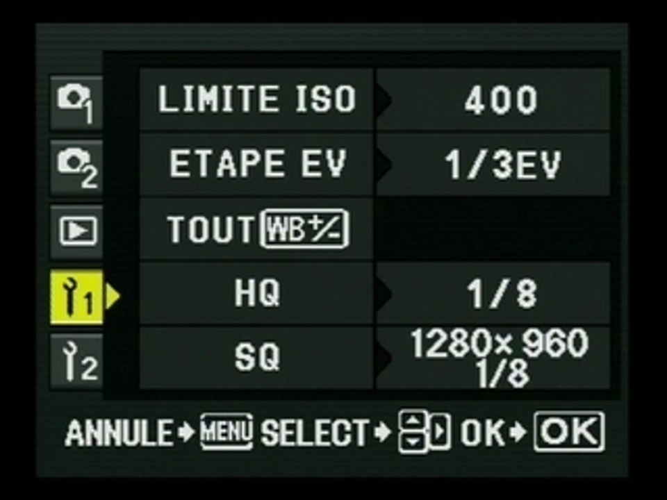 Olympus E-510-menus