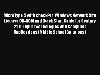 Read MicroType 5 with CheckPro Windows Network Site License CD-ROM and Quick Start Guide for