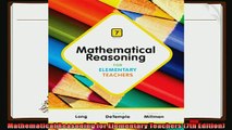 read now  Mathematical Reasoning for Elementary Teachers 7th Edition