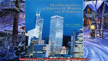 Enjoyed read  Mathematics of Interest Rates and Finance