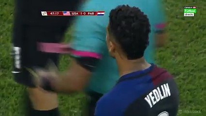 DeAndre Yedlin Horror Foul RED CARD USA 1-0 Paraguay