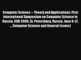 Download Computer Science -- Theory and Applications: First International Symposium on Computer