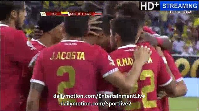 1' Johan Venegas Goal in 1st Minute Colombia 0-1 Costa Rica