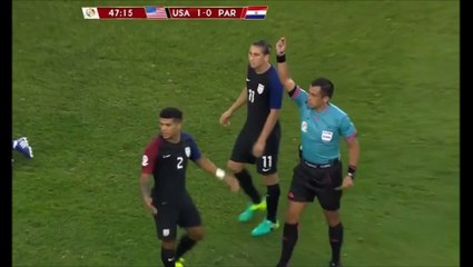 DeAndre Yedelin Gets Two Yellow Cards For Two Crazy Tackles In One Minute vs Paraguay!