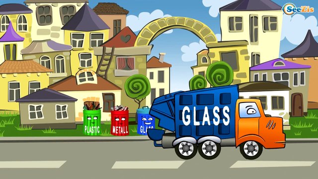 Bajki po polsku. Śmieciarka. Samochody i pojazdy bajka o maszynach dla dzieci. Kolekcja kreskówek