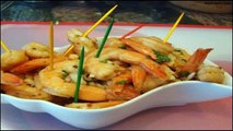 Recipe Garlic Prawn Appetizer on Baguette Toasts