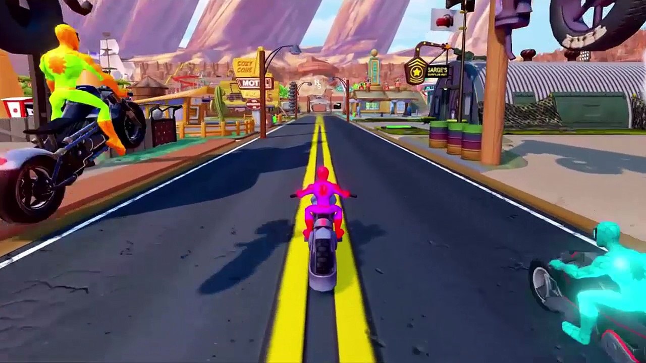 Spiderman Multicolor Racing Moto - Game For Kids