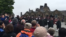Marching band at Edinburgh Castle plays 