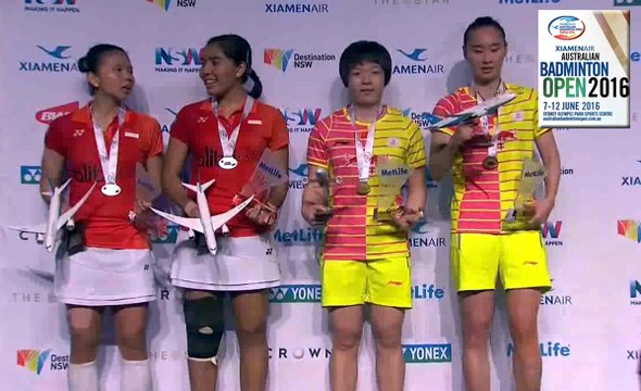 [Trophy] 2016 AUSTRALIAN OPEN Final [WD] BAO Yixin-CHEN Qingchen vs Nitya Krishinda MAHESWARI-Greysia POLII