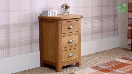 Kent Oak 3 Drawer Bedside Table