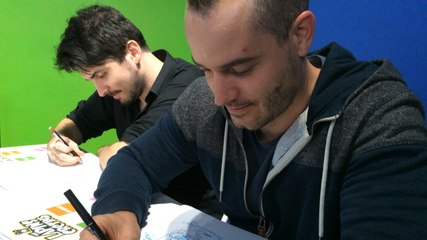 Les dessinateurs des Lapins crétins en dédicace