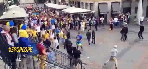 Almanya ve Ukrayna taraftarları arasında yaşanılan gerginlikler