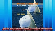 Enjoyed read  Applied Statistics in Business  Economics with Student CD McGrawHillIrwin Series