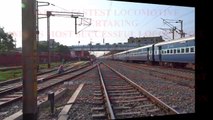 [HD] INDIAN RAILWAYS : Blazing WAP-5 RDSO Coaches TRIAL   OVERTAKES WAP-4 Ajmer Express at 130  Kmph