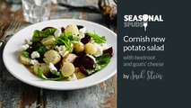 Cornish new potato salad with beetroot and goats' cheese