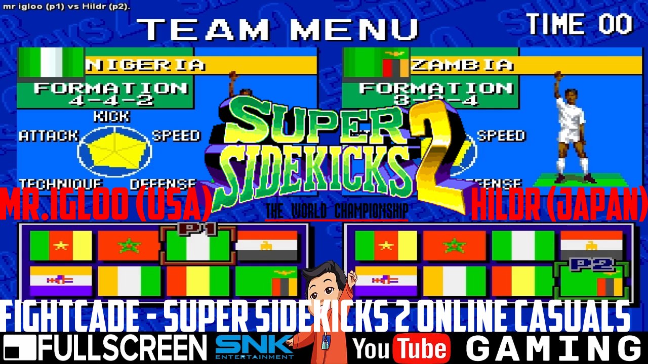 [Fightcade HD] - Super Sidekicks 2 Online Casuals - mr igloo (USA) vs. hildr (Japan)