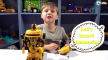 Bumblebee Transformer. Video for kids – unboxing set of toys. Transformers for children
