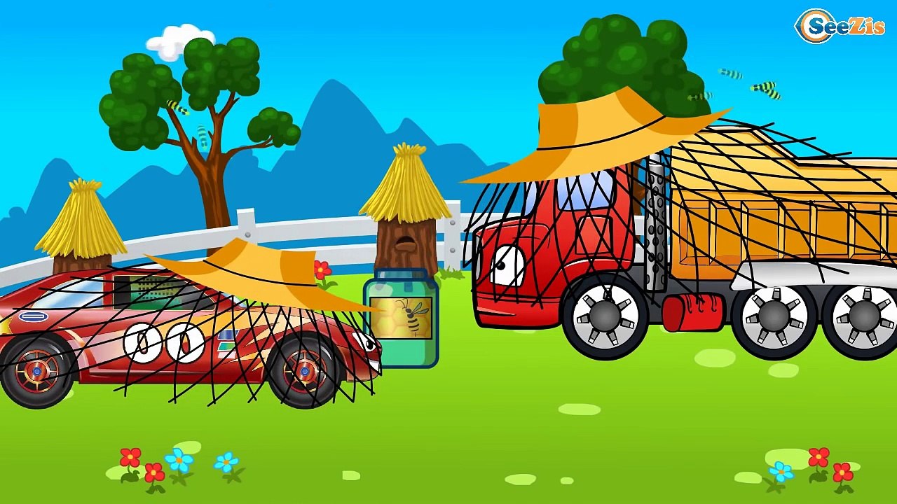 ✔ Camion,  Camion poubelle, Grue. Dessin animé voiture. Tiki Taki Voitures ✔