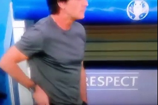 Joachim Lowe casually sniffing his balls